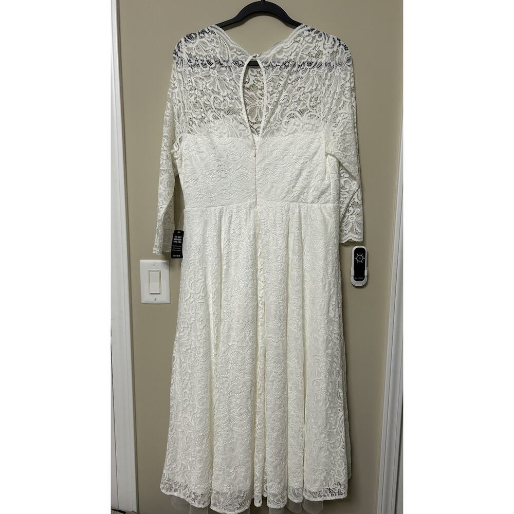 Torrid Ever After Something Blue Tag Ivory Lace Tea-Length Wedding Dress Size 12 - Picture 4 of 13